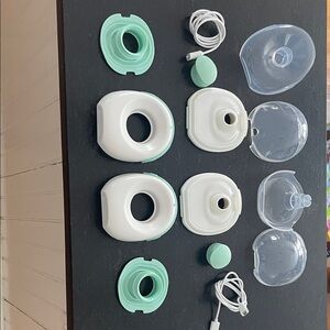 Willow Go Mint and White Breast Pump Set with 24’ Flanges